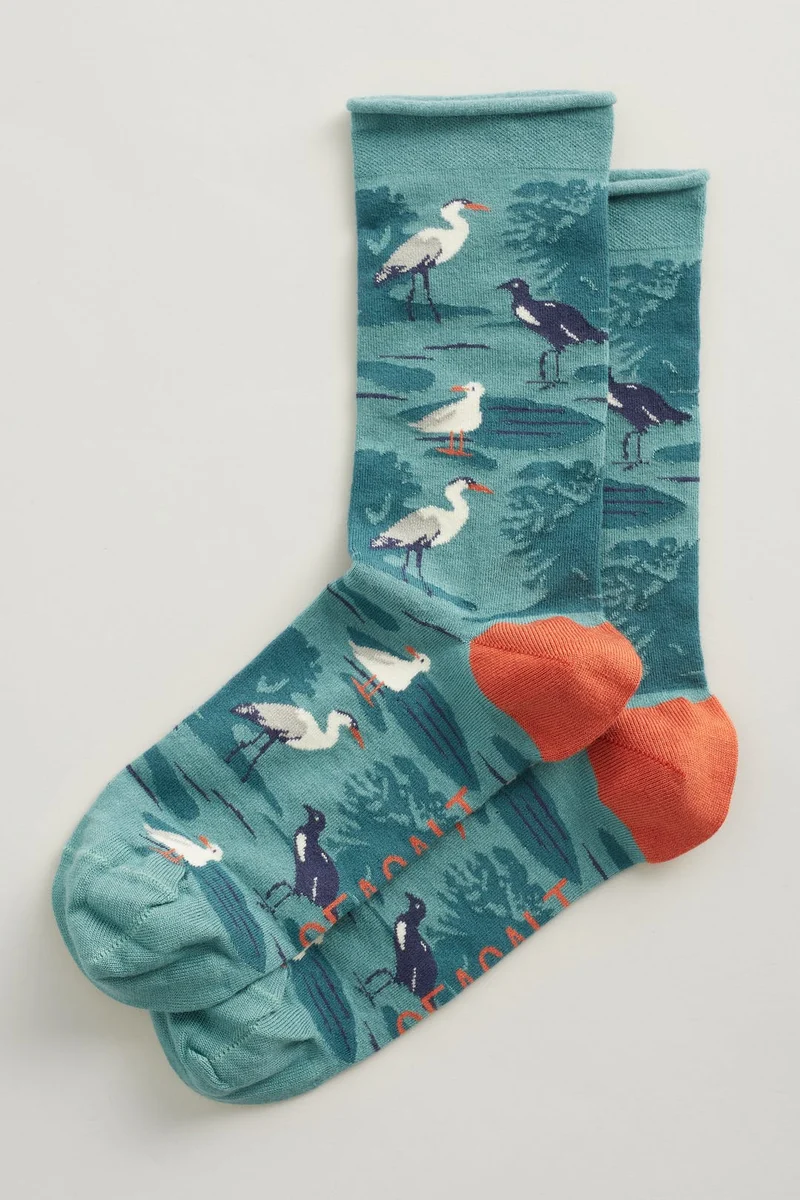 Sokken met vogelprint | Seasalt Cornwall bamboo arty socks waterbird nettle