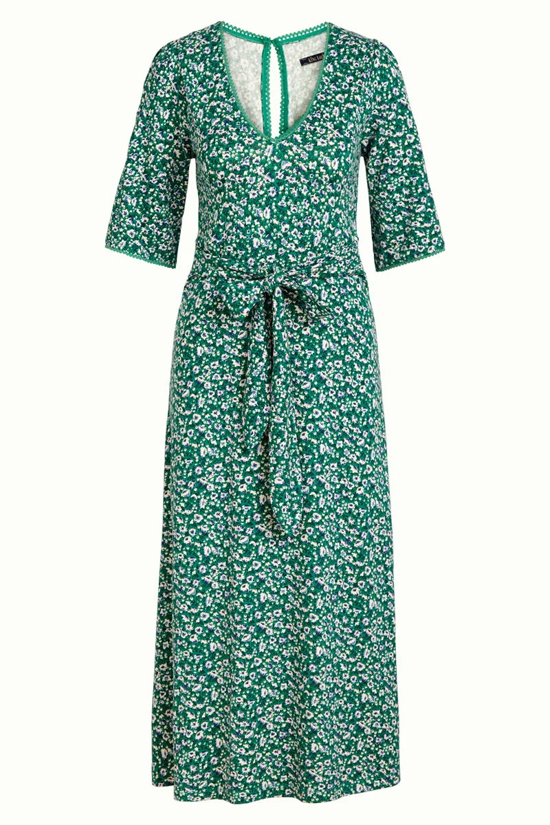 Jurk met wijde mouw | King Louie Zita dress perris opal green