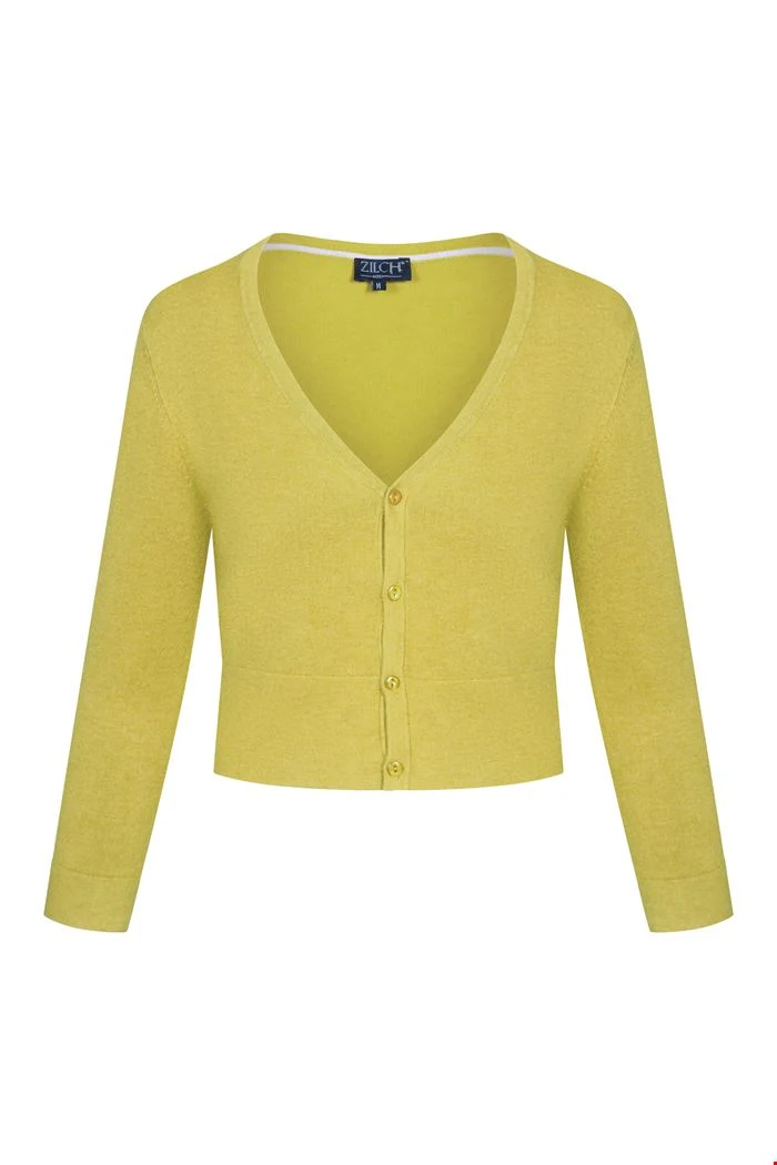 Kort vestje met V-hals | Zilch cardigan short lime