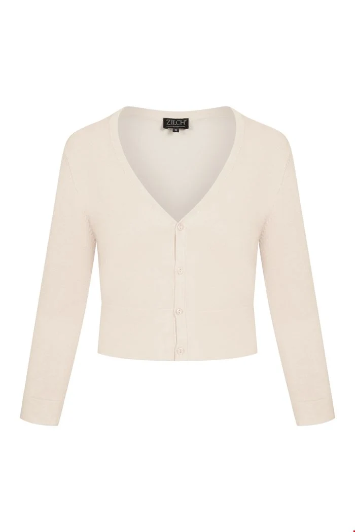 Kort vestje van bamboe | Zilch cardigan off white