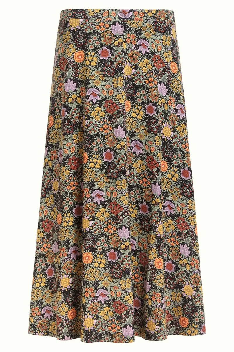 Midi rok met bloemen print | King Louie Juno skirt koji black