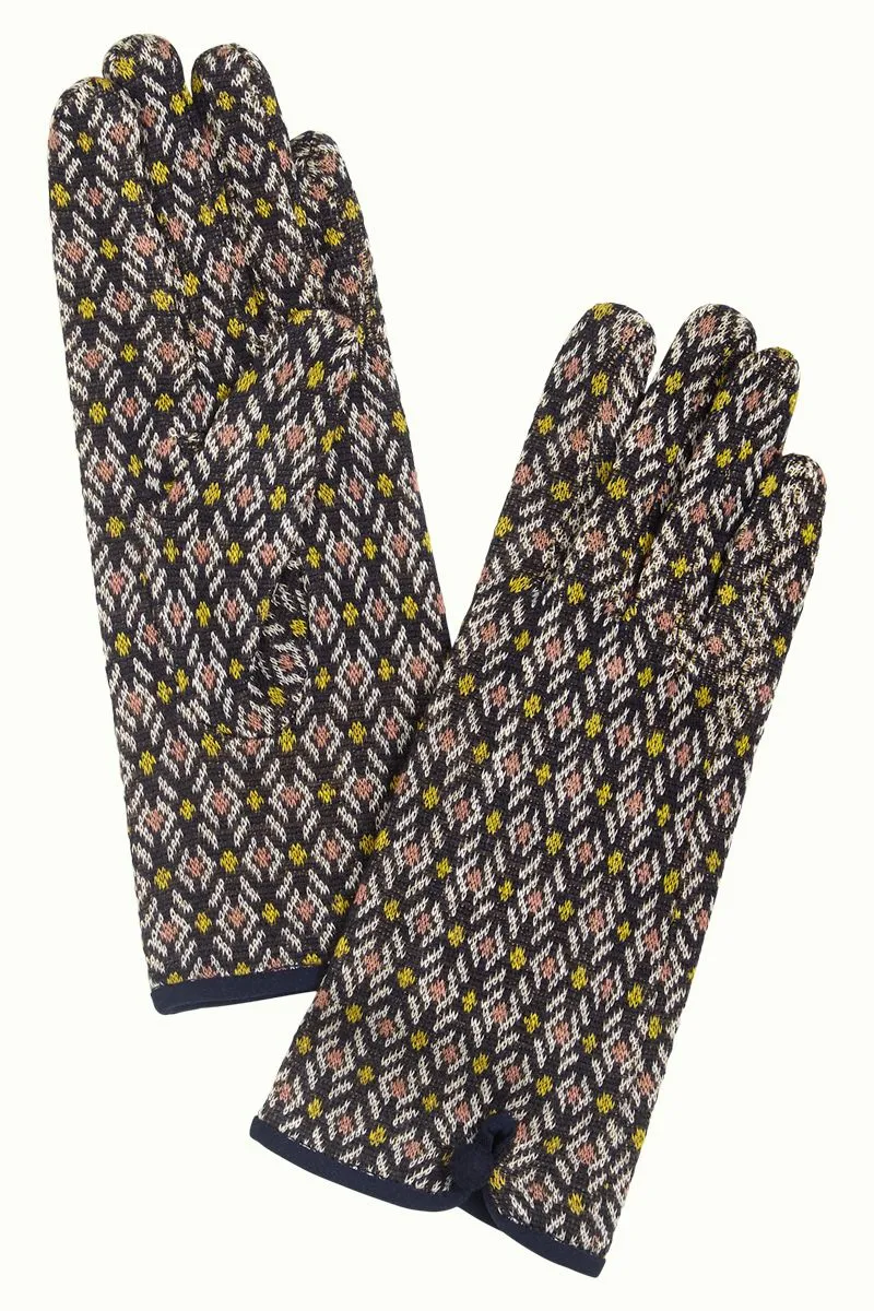 Handschoenen met grafische print | King Louie glove conte night blue