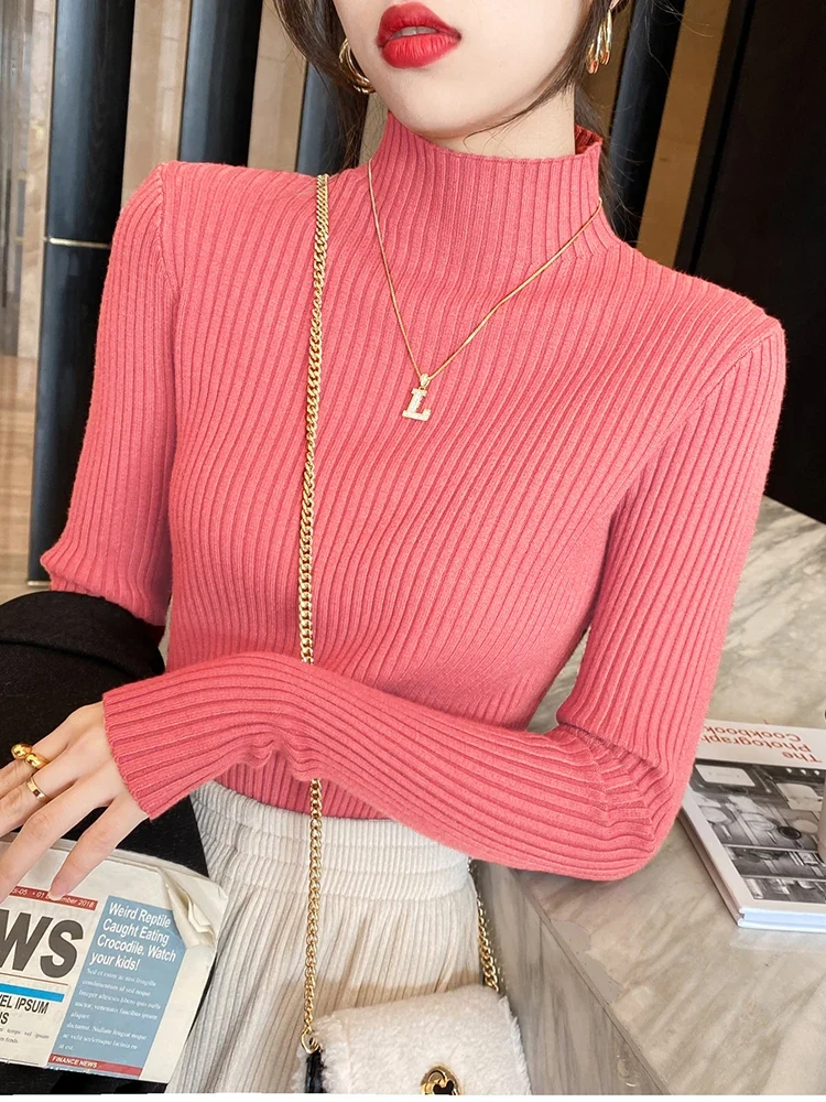 Dames Turtleneck Trui Gebreid Casual Langs Mouwen