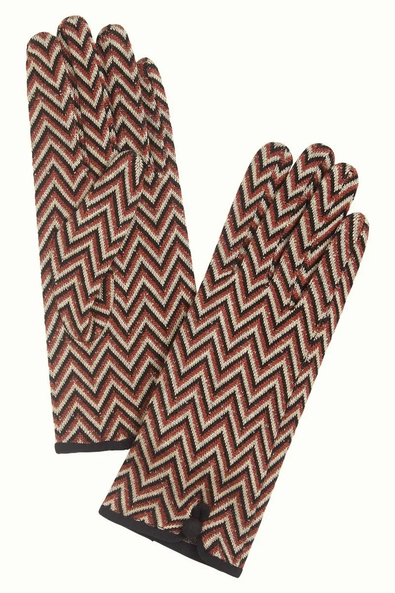 Handschoenen met zigzag motief | King Louie glove Indra henna red