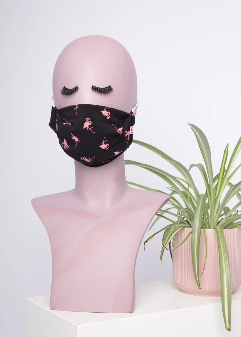 Mondkapje met flamingo's | Blutsgeschwister community mask simply peach