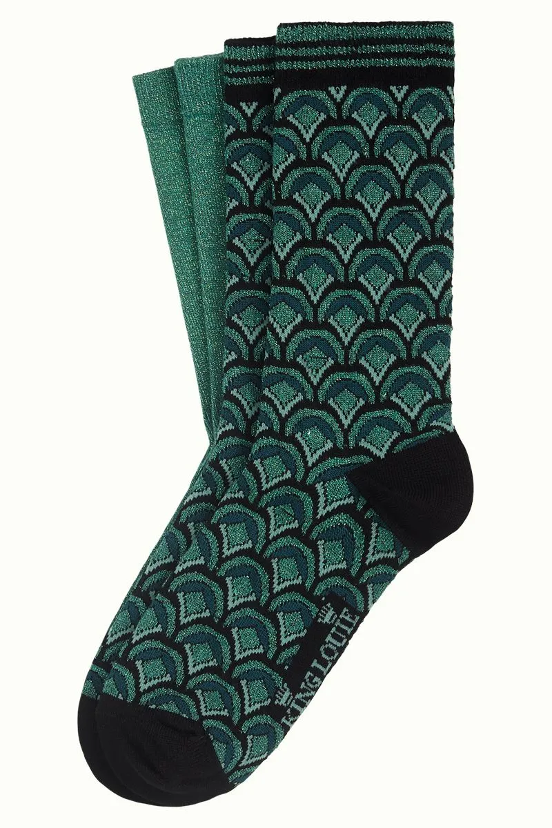 2 paar sokken met glitters | King Louie socks 2-pack pose black