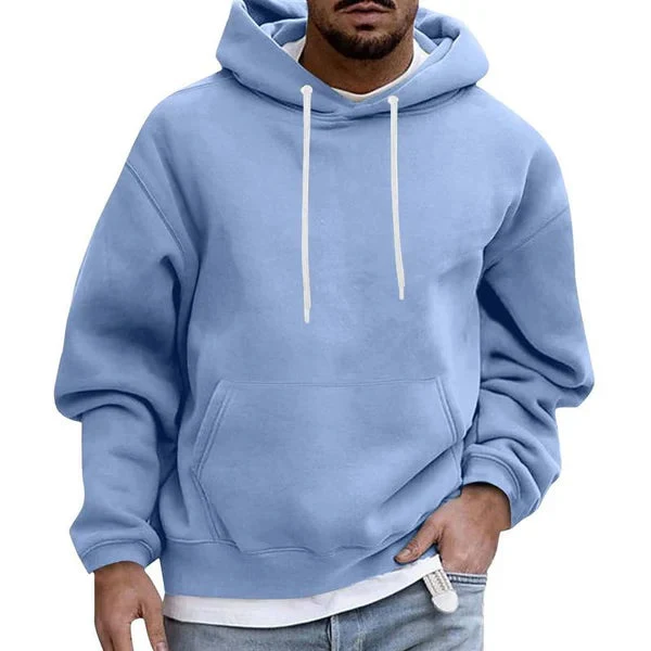 Heren Hoodie Met Praktische Zakken Zachte Stof Losse Pasvorm