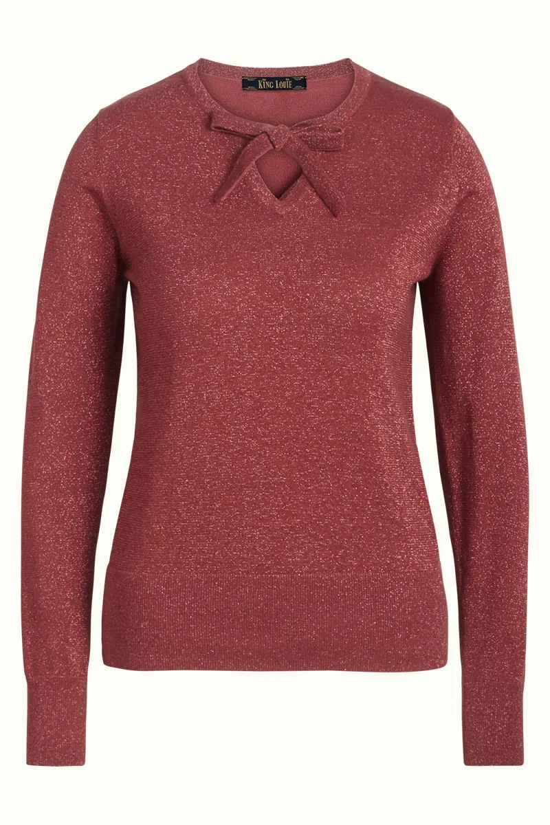 Roze top met strikhals | King Louie tillie top lapis velvet pink