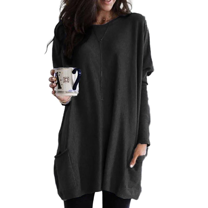 Dames Pullover met Lange Mouwen en Zak
