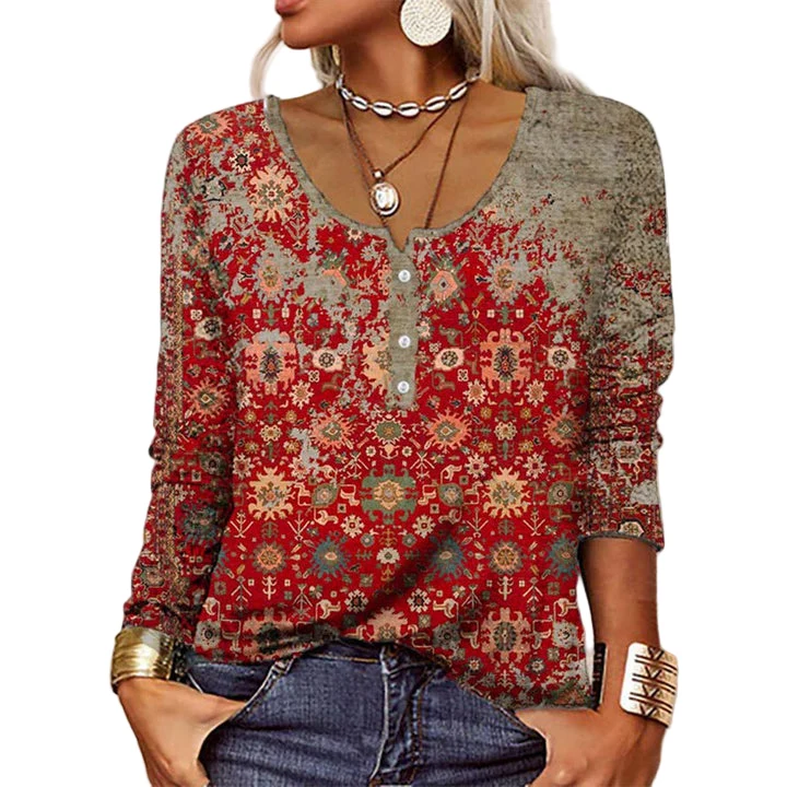Dames Top Vintage Stijl Ademend Materiaal