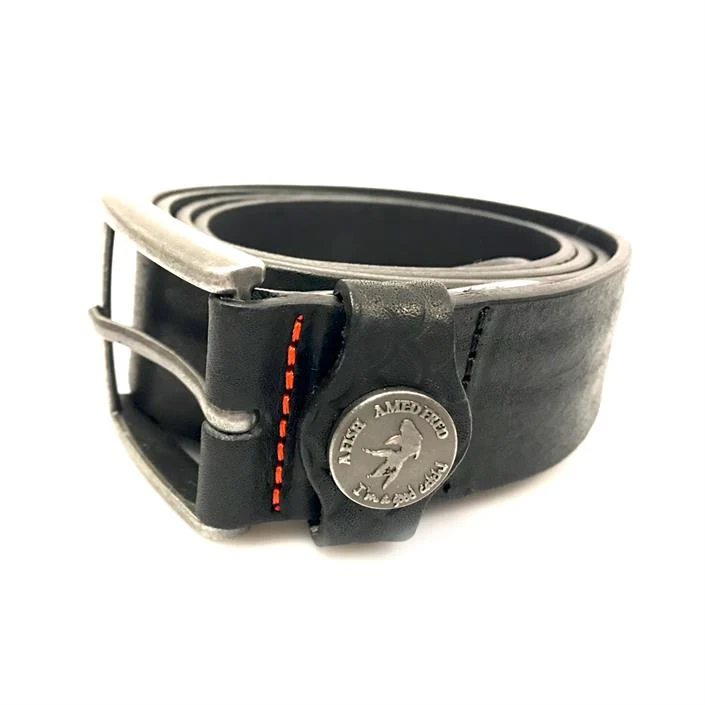 A Fish Named Fred Black Leather Belt