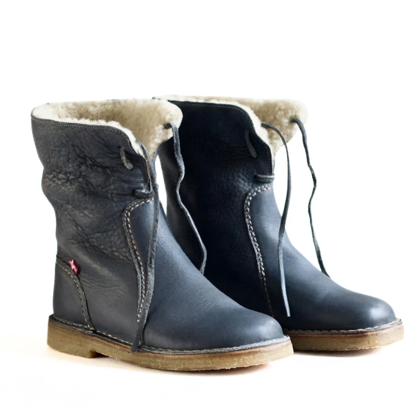 Dames Winterlaarzen Waterdicht Leerstijl met Zachte Voering en Stevige Zool