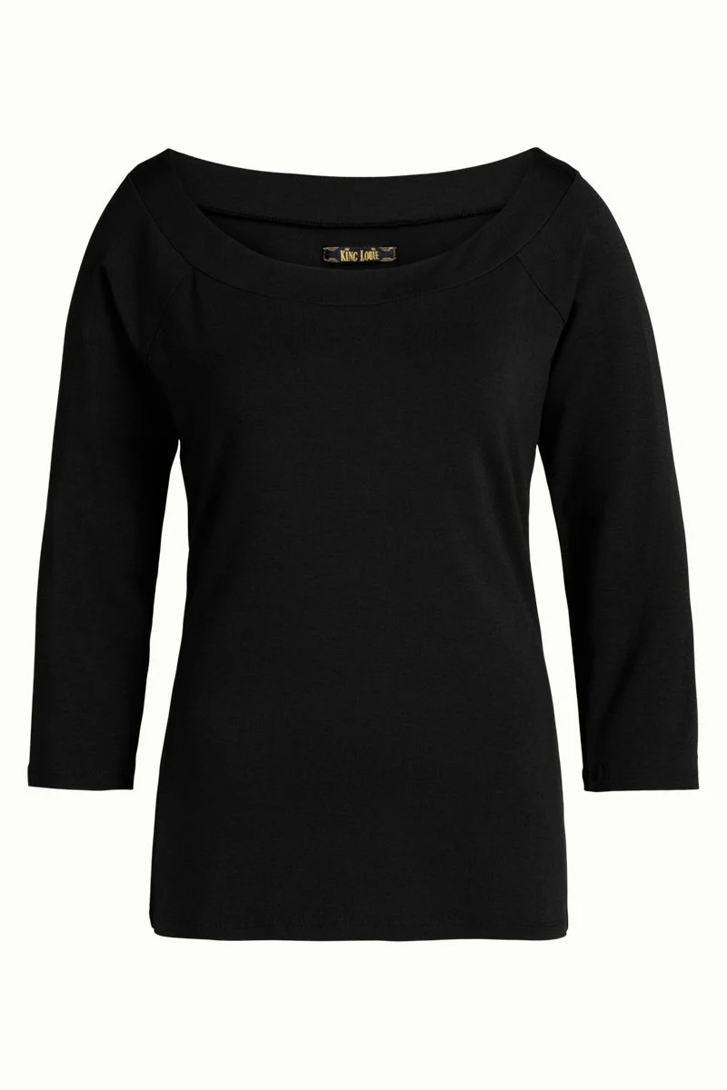 King Louie Sarah Top Viscose Lycra Black