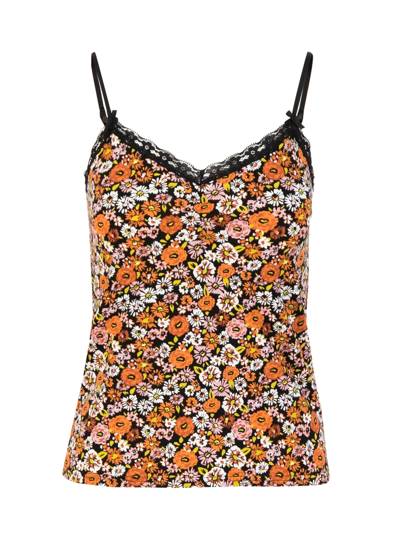 Spaghettibandjestop met bloemenprint | Blutsgeschwister under my skin top mali meadow