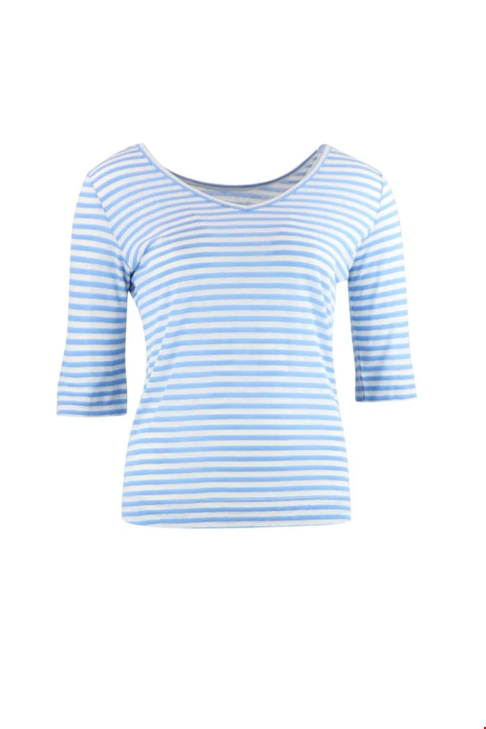 Blauw gestreepte top | Zilch top reversible stripes sky