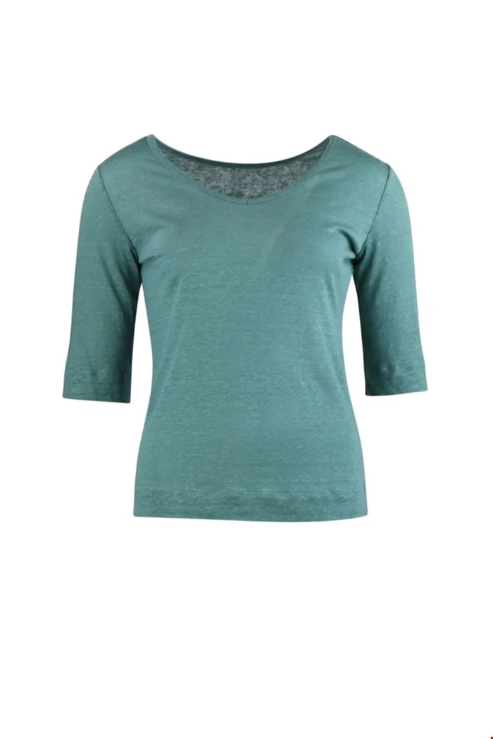 Blauwe top van linnen | Zilch top reversible porcelain