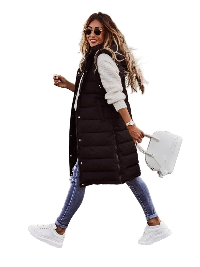 Dames Bodywarmer Lange Gewatteerd Vest voor Comfortabele Laagjeslook