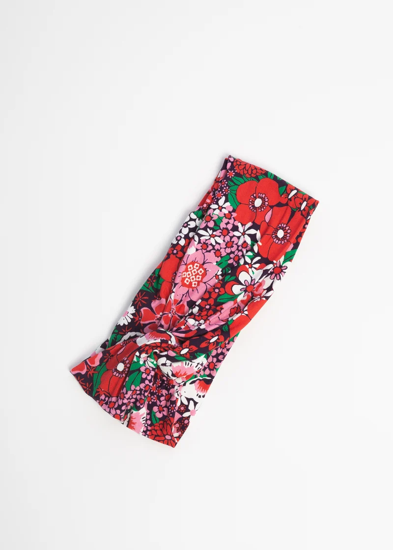 Kleurrijke bloemenhaarband | Blutsgeschwister knot of knowledge hairwrap eau de bloem