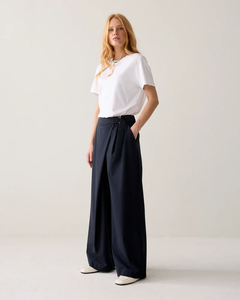 Summum Overslagbroek Pinstripe - Blauw