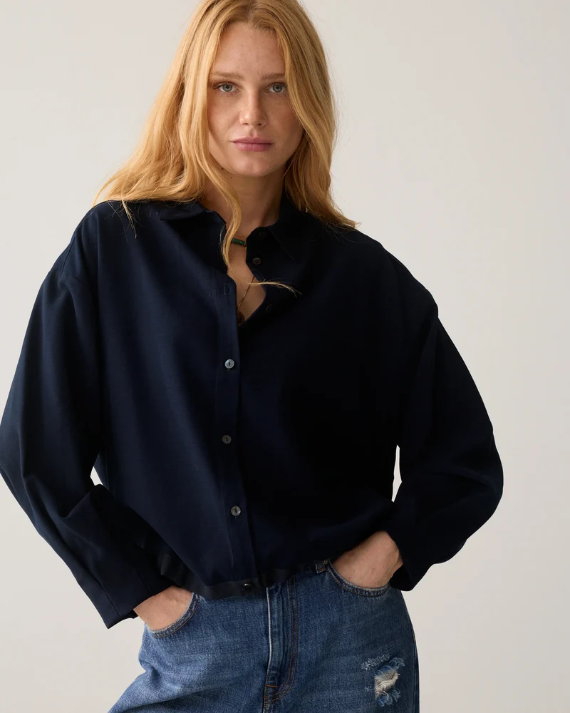 Summum Blouse met Tunnelkoord - Blauw