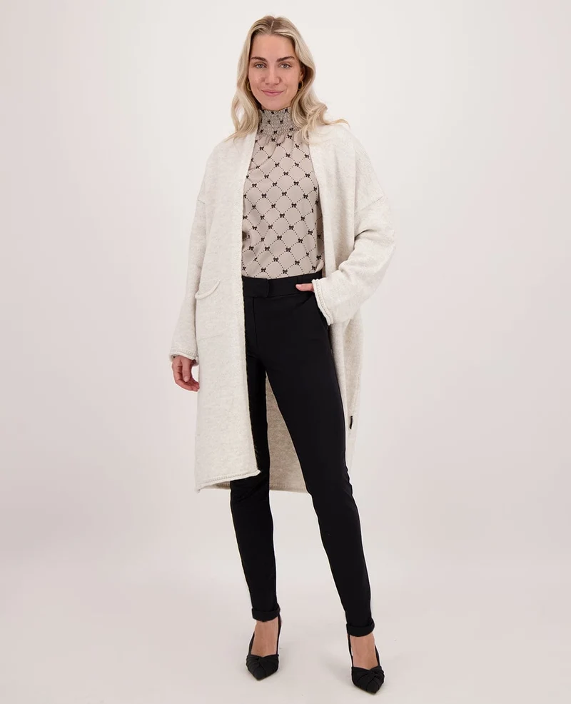 Cardigan Knitted | Greige Melange