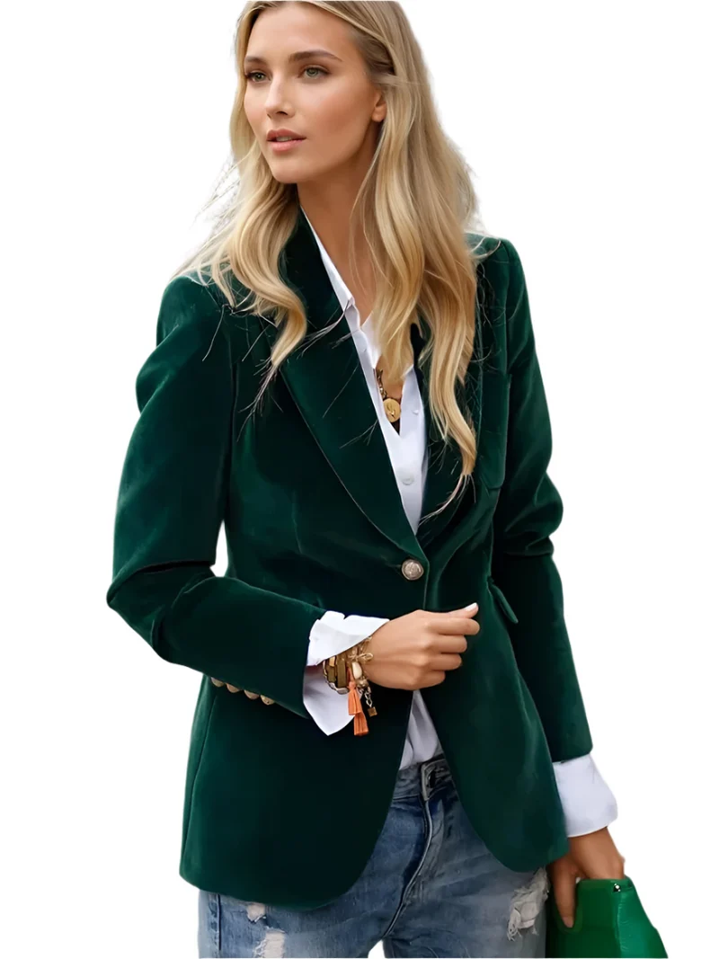 Dames Blazer Retro Elegant Met Enkele Knop