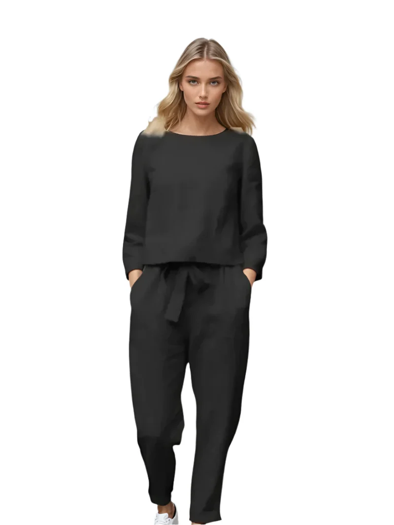 Dames Katoen Linnen Look Zomer Set Casual Stijl