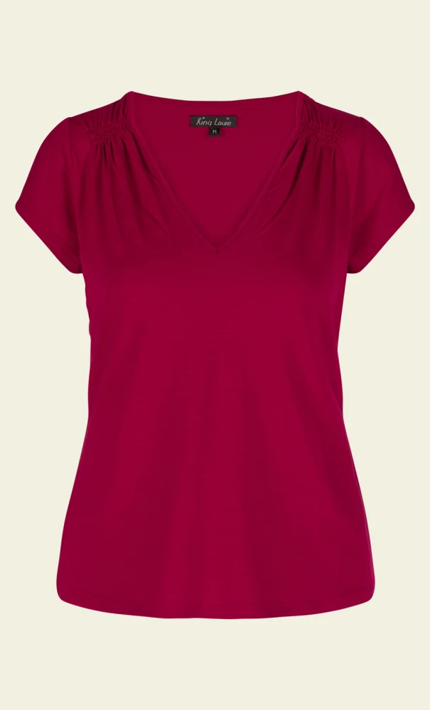 King Louie Lauren Top Viscose Lycra Lipstick Pink
