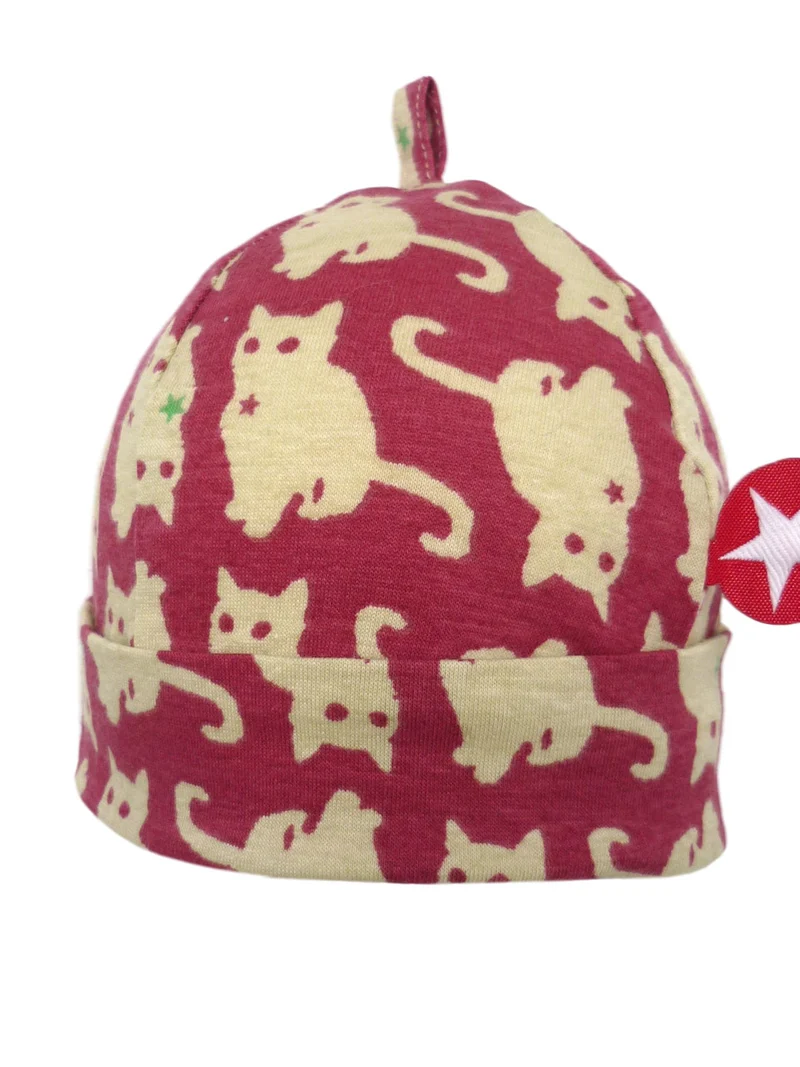 Kik Kid Hat Kelkje Cat Print Dark Pink