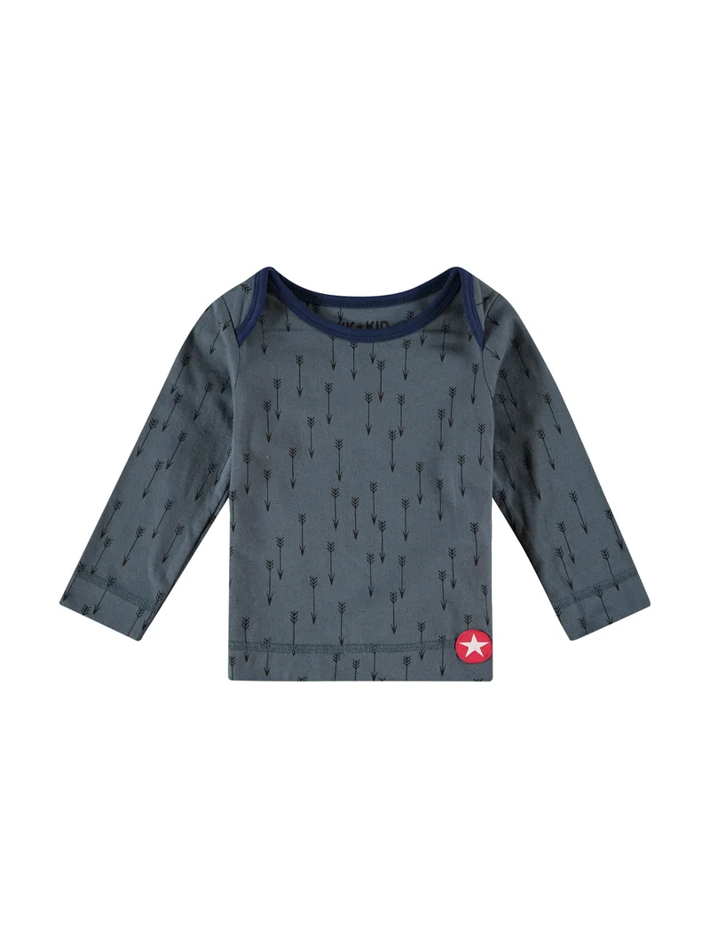 Kik Kid Organic Cotton TShirt Arrow Print Dark Grey/Dark Blue