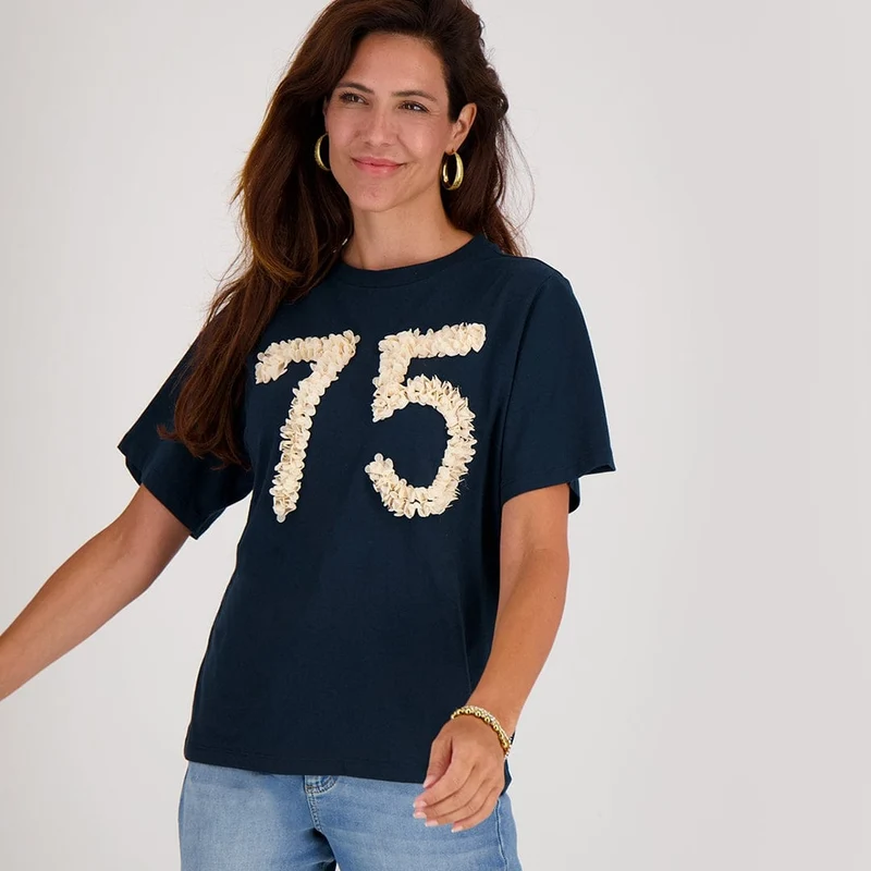 Tee Flower | Donkerblauw