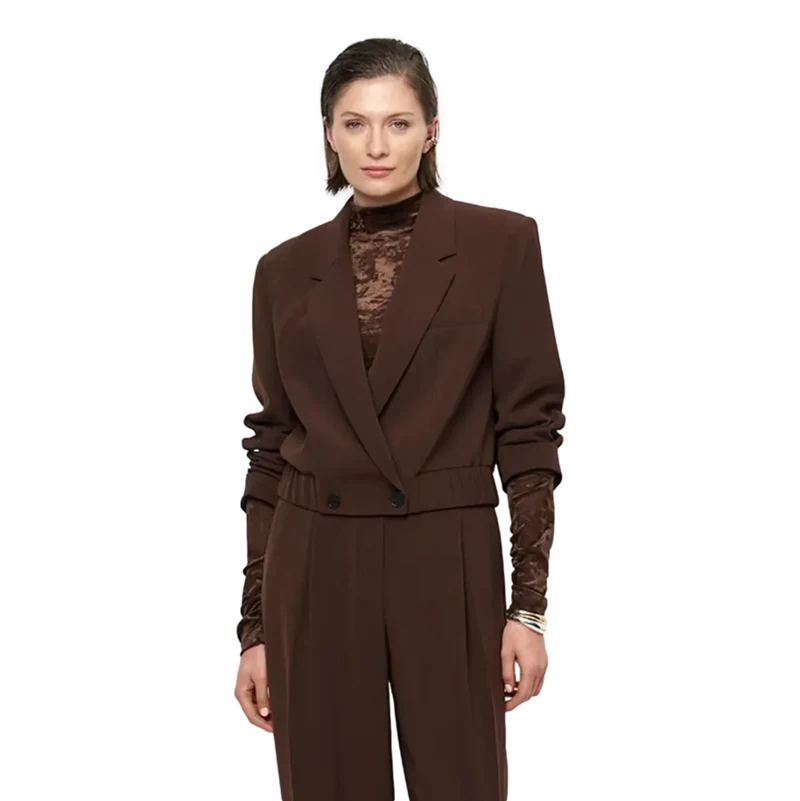 Dante6 Reilley Cropped Blazer Donkerbruin - Match Laren