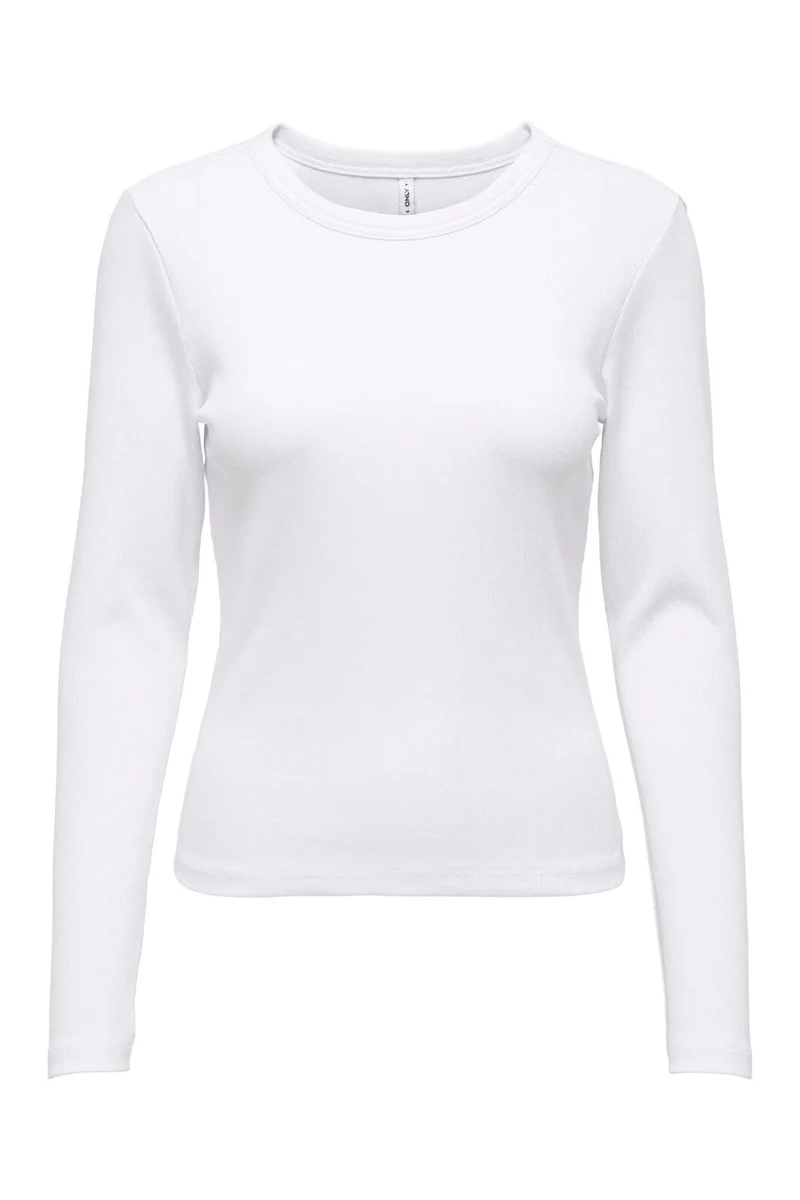 Only - Onlval L/S O-Neck Top - 4982408 Bright White