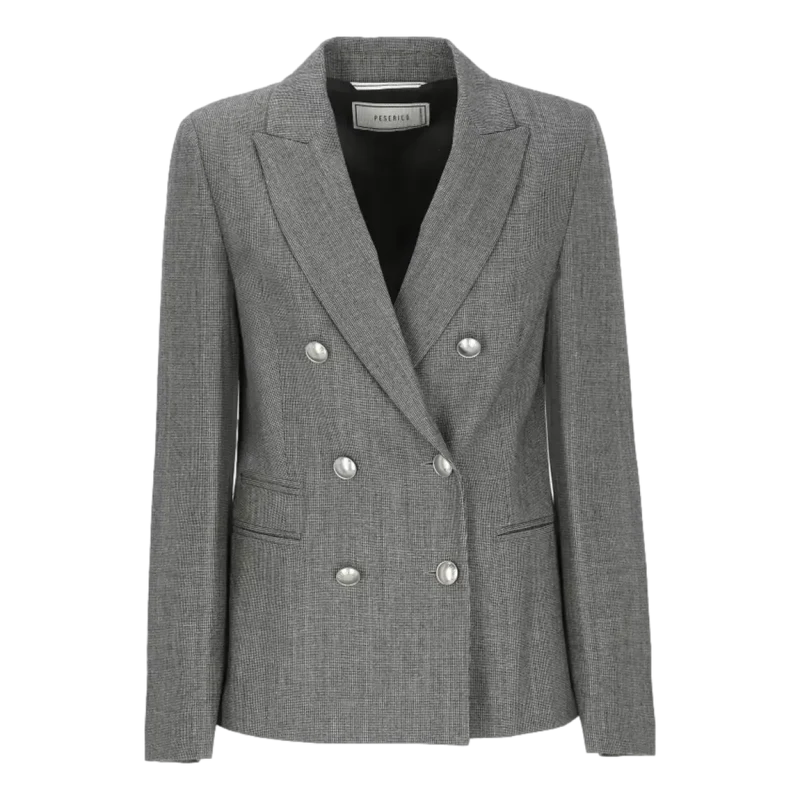 Peserico Double Breasted Blazer Donkergrijs - Match Laren