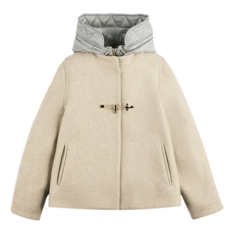 Fay Toggle Coat Cape van Geborstelde Gevilte Wol Mêlée - Match Laren
