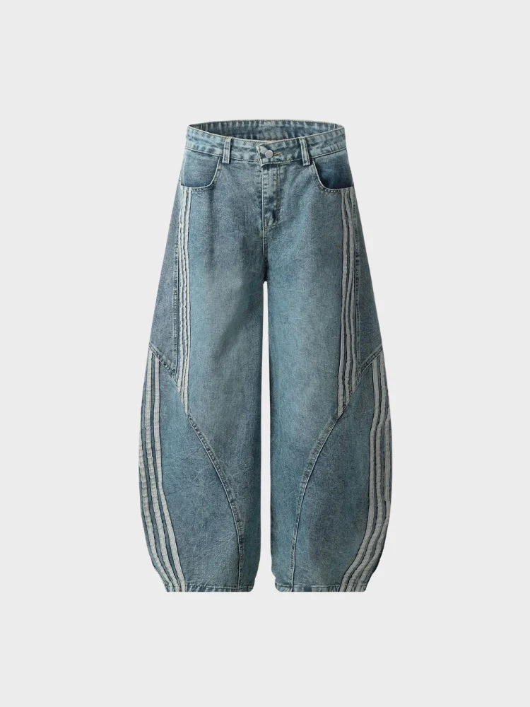 Nyvra | Baggy jeans met sporty side stripes