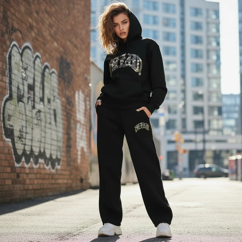 Velora | Camo Lounge Set met Hoodie & Joggingbroek