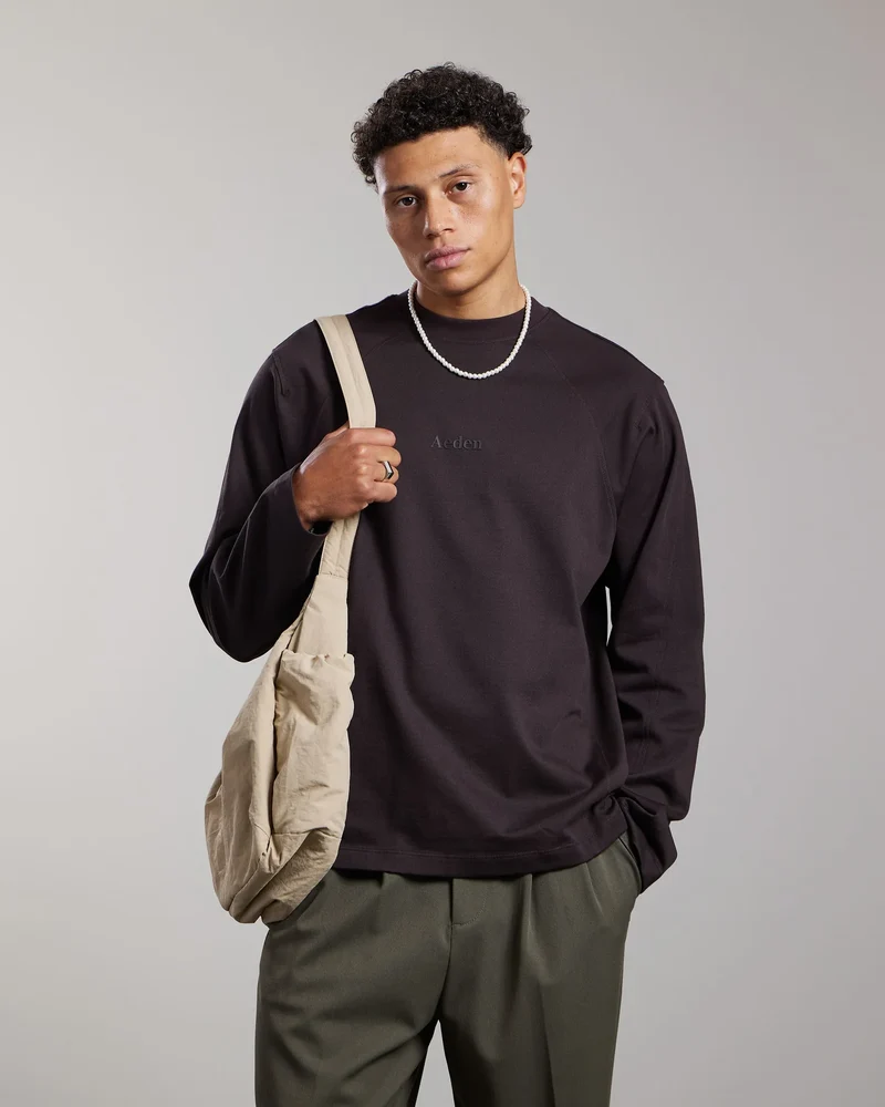 AEDEN T-SHIRT RYNX LONG-SLEEVE TEE D-BRUIN