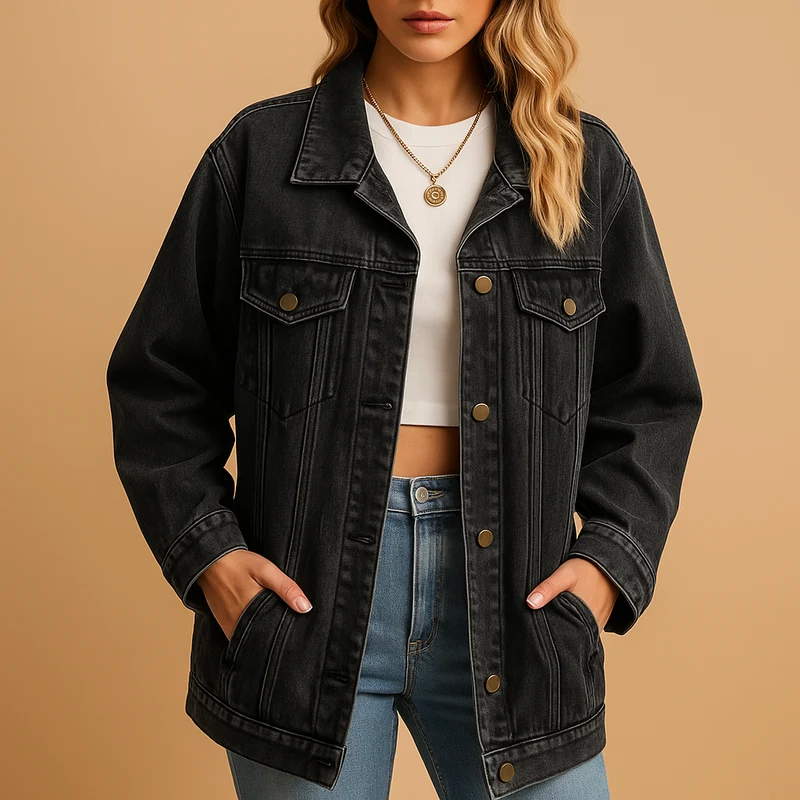 Denim winterjas voor dames | Lieke