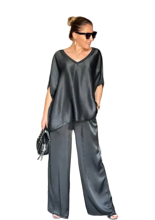 Dames Jurk Set met Blouse en Broek, Luxe en Comfortabele Pasvorm