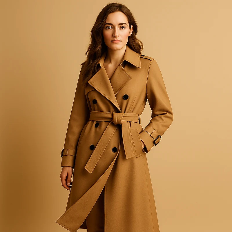 Lange elegante wintermantel met dubbele knopen voor dames | Mariska
