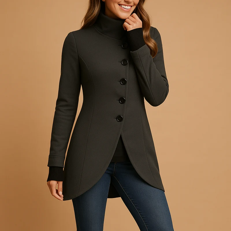 Oversized asymmetrische jas voor dames | Veerle