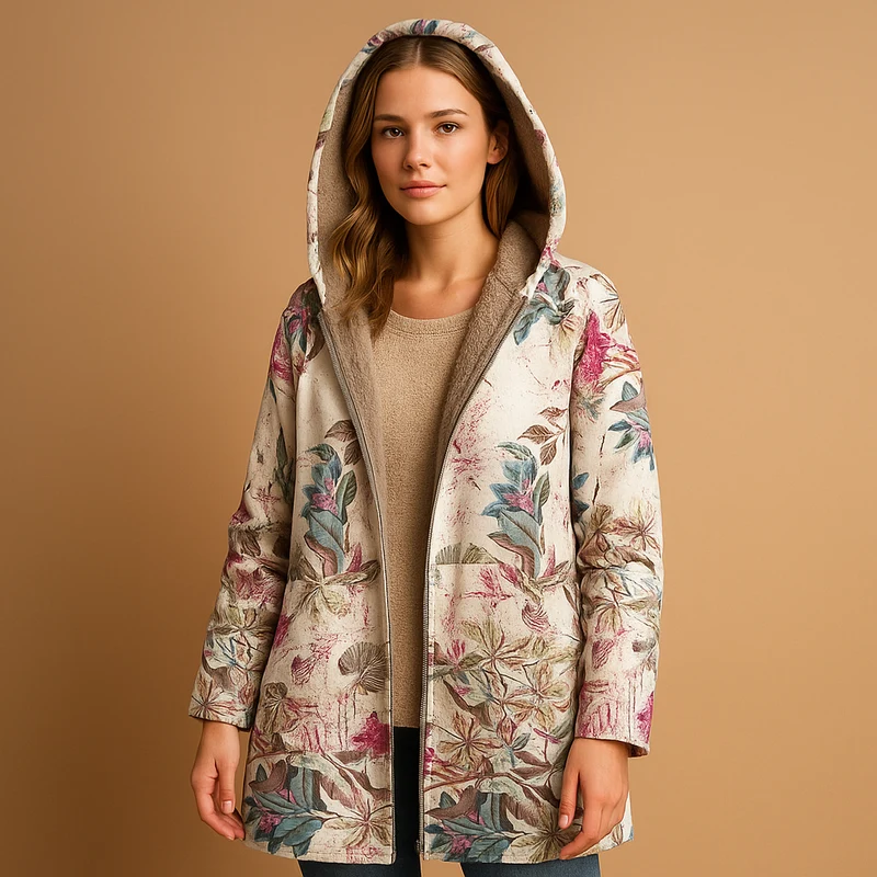 Omkeerbaar thermisch jack met capuchon voor dames | Yara