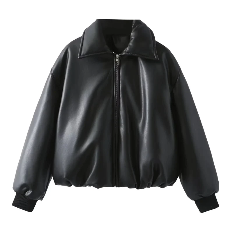 Celmara Bomberjack | Oversized vegan leren jas dames streetstyle