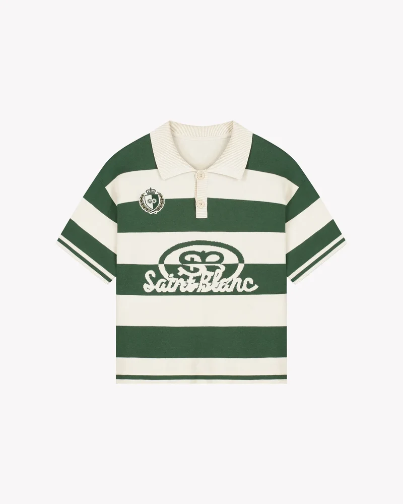 Saint Blanc POLO KNITTED CREST POLO WIT - GROEN