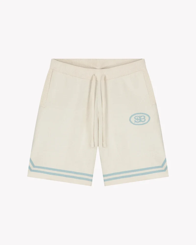 Saint Blanc SHORT KNITTED CREST POLO SHORT OFF WHITE