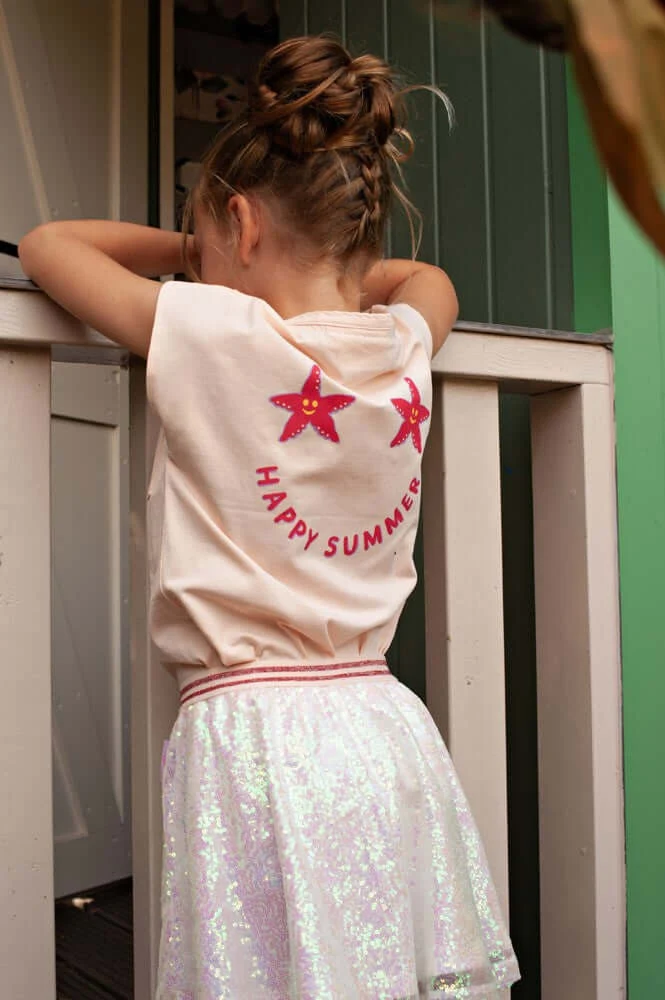 Jubel Meisjes, T-shirt met backprint, Lazy Lagoon, Licht Roze