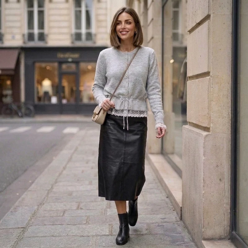 Camille | Gebreid Vest met Kantdetails