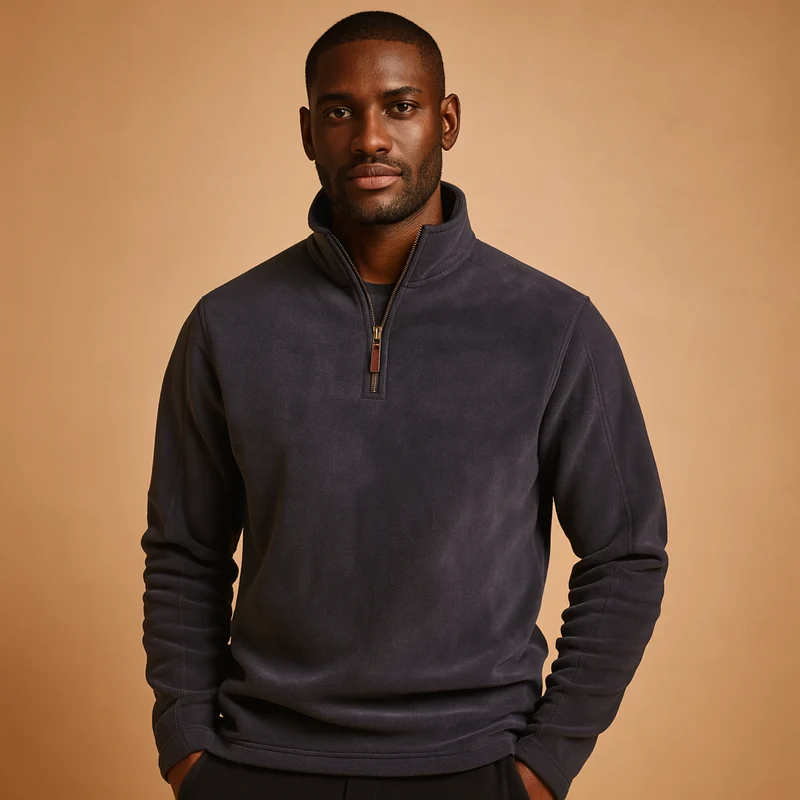 Fleece pullover met halve rits voor heren | Maarten