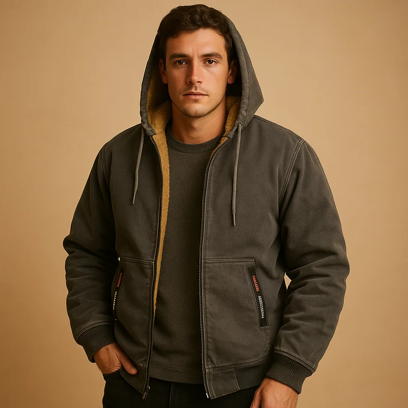 Warme hoodie met rits en capuchon voor heren | Koen